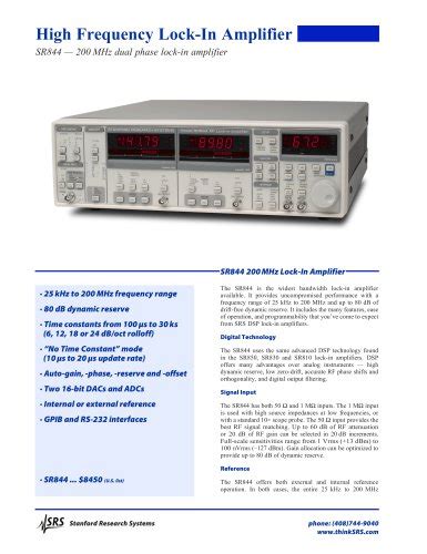 SR760/770 FFT Spectrum Analyzers - Stanford Research Systems - PDF ...