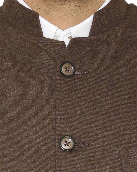 Buy Brown WINTAGE Waistcoat with Stand Collar | AJIO