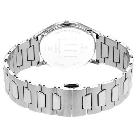 Buy Online Titan Edge Metal Quartz Analog with Date Silver Dial Silver ...