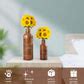 Wooden Flower Vase Set of 2 | Walnut Finish