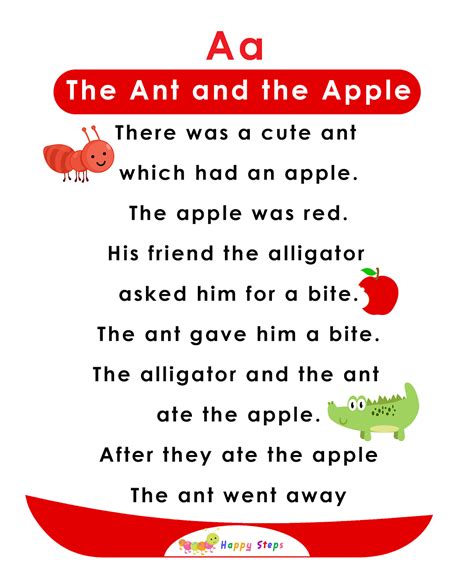 The Ant and the Apple - Alphabet Stories for Kids - Letter A - Find the Letter O in He Story