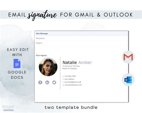 Gmail Email Signature Template. A Modern Email Signature - Etsy