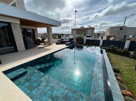 Villa with Ocean Green River Flooring for Pool