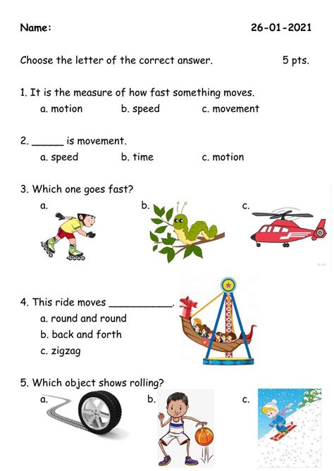 Motion Worksheet 的图像结果