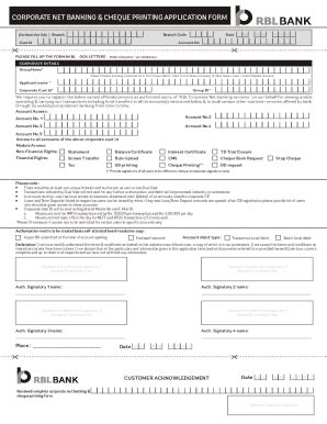 Fillable Online Corporate Net Banking Registration Form05062021 Fax ...
