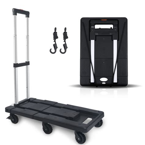 Buy Subron Folding Hand Truck, 600lbs Foldable Heavy Duty Luggage Cart ...