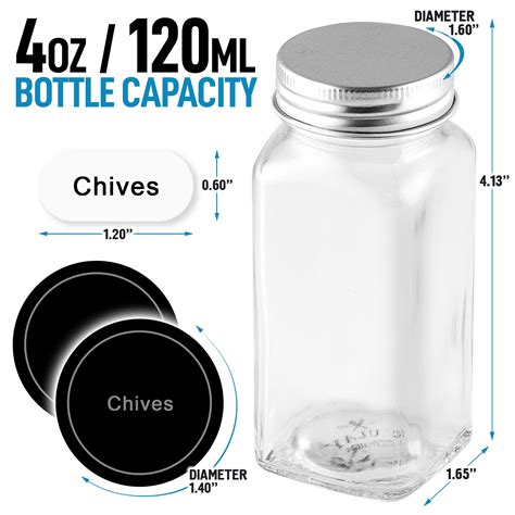 Buy Zulay Kitchen (12 Pack) Glass Spice Jars with Labels and Shaker ...