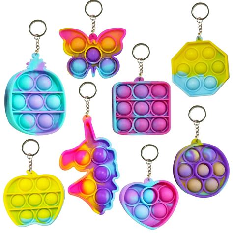 Buy 3 Pieces Only Pop It Keychain Pop Its Rainbow Pop Fidget Toys ...