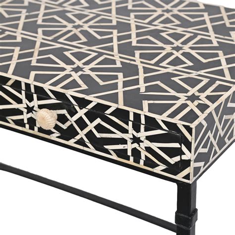 Bone inlay iron desk