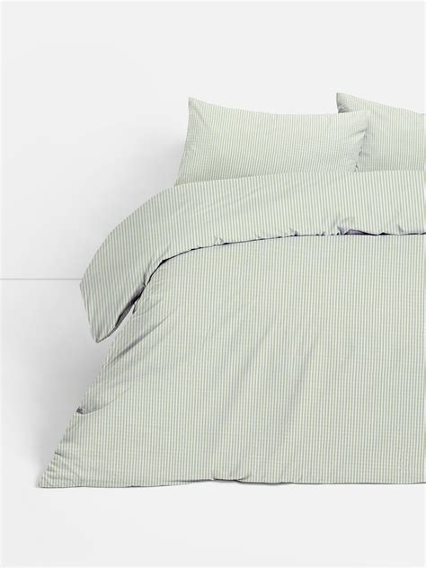 Green Stripe Seersucker King Duvet Cover Set | Primark