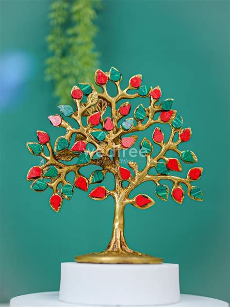 Brass Kalpavriksha Tree with Tile Work - WL4220 – Wedtree