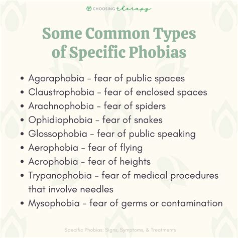 Types Of Phobias List