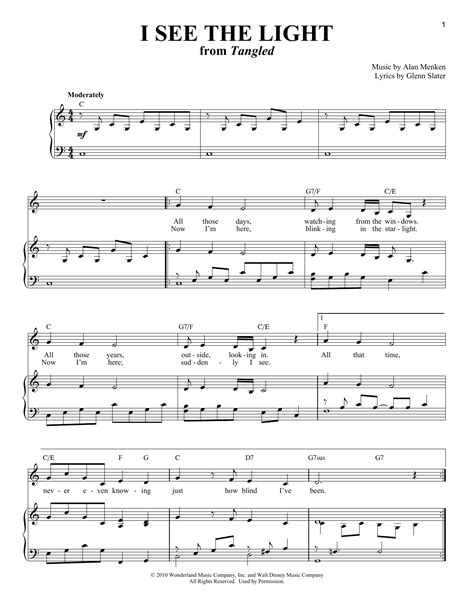 Alan Menken - I See The Light (from Tangled) sheet music