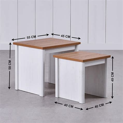 Buy Santorini Nest of 2 Tables - White from Home Centre at just INR 3990.0