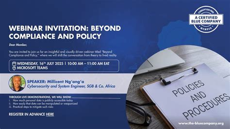 BEYOND COMPLIANCE AND POLICY, Online event, Nairobi, Kenya, 16 July ...