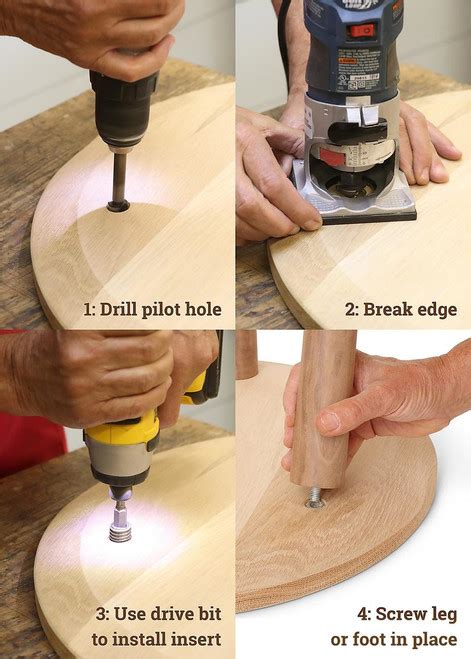 Threaded Inserts for Table Legs Wood 的图像结果