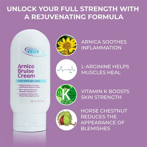 Miracle Plus Arnica Bruise Relief Cream Topical Lotion For Bruising ...