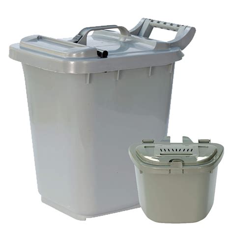 Buy All-Green Kerbside Compost Caddy with Locking Lid - Silver Grey ...