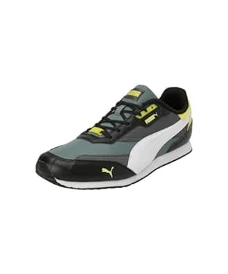 Buy Puma Mens Cabana Retroflex Black-Shadow Gray-Yellow Burst Sneaker ...