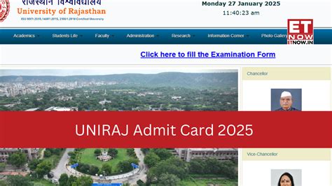 UNIRAJ Admit Card 2025: Direct link to download UG, PG semester exams ...