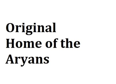 Original Home of the Aryans