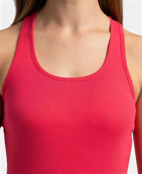 Buy Super Combed Cotton Rib Fabric Slim Fit Solid Racerback Styled Tank ...