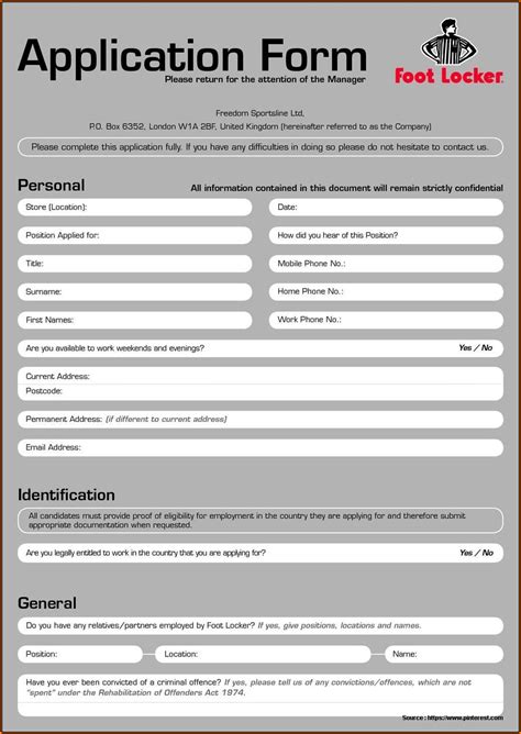 Image result for Job Application Forms Printable