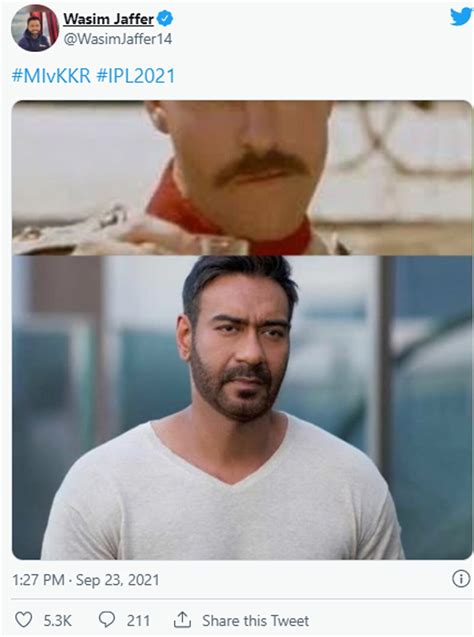 MI vs KKR: वसीम जाफर ने शेयर की अजय देवगन की तस्वीर, आपने समझा मतलब ...