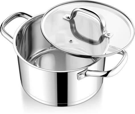 Amazon.com: P&P CHEF Tri-Ply Stainless Steel Stockpot (5 QT), Large ...