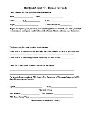 Fillable Online sp macon k12 nc Highlands School PTO - spmaconk12ncus ...