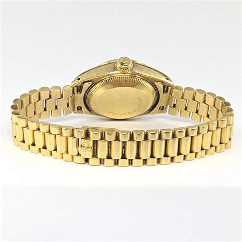 Ladies Rolex 18k Presidential Bracelet Watch Solid Gold Diamond Dial ...