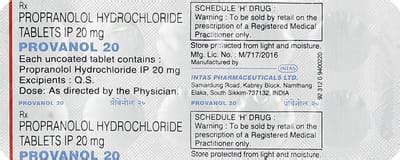 Provanol 20 MG Tablet (10): Uses, Side Effects, Price & Dosage | PharmEasy