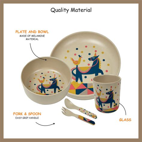 Kukoo The Horseman Kids Feeding Set (5 Pcs) | Unbreakable, BPA Free ...