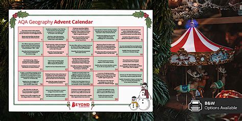 KS4 AQA Geography Revision Advent Calendar | Beyond