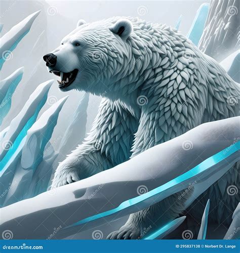 Polar bear, AI-generated stock illustration. Illustration of large - 295837138
