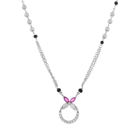 Sparkling Elegance Beaded Silver Plated Mangalsutra – VOYLLA