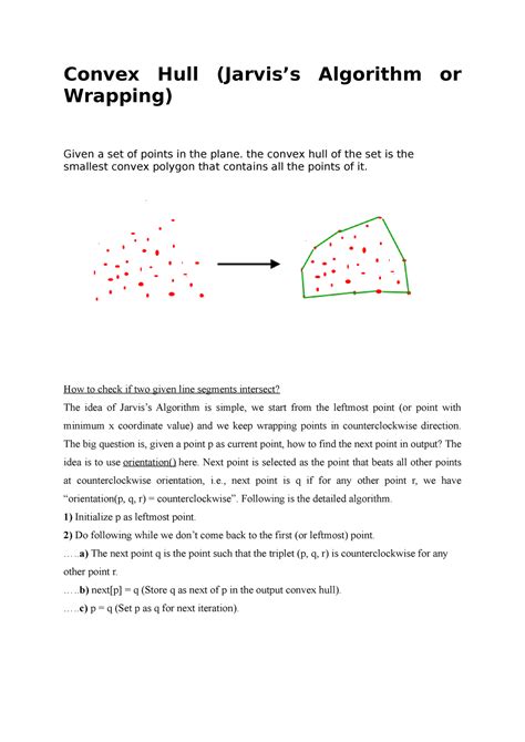 9.7 Convex Hull - Convex Hull (Jarvis’s Algorithm or Wrapping) Given a ...