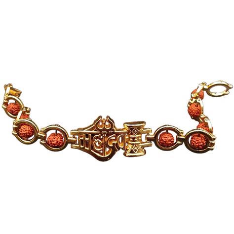 Premium Shiv Mahadev Trishul Damru Stylish Golden Bracelet – Dharmsaar