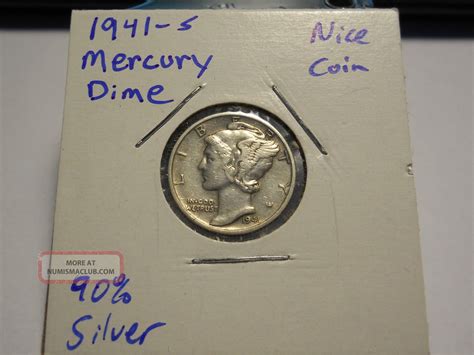 1941 - S Mercury Silver Dime Coin Look 90% Silver