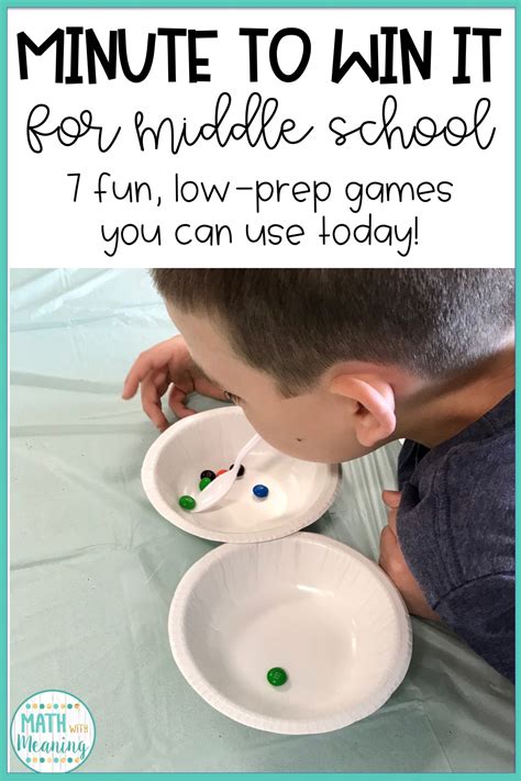 7 Low-Prep Minute to Win It games for the middle school classroom ...
