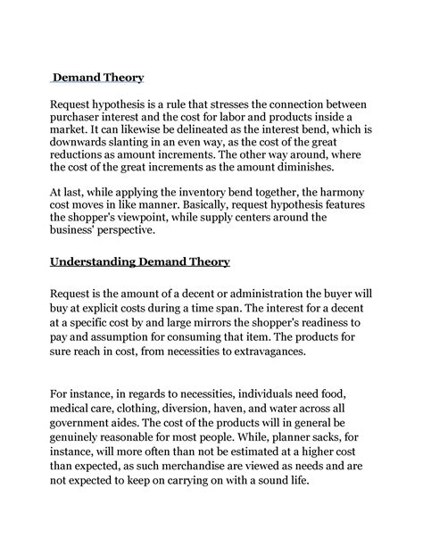 Demand Theory - Between Total Utility and Marginal Utility Demand ...