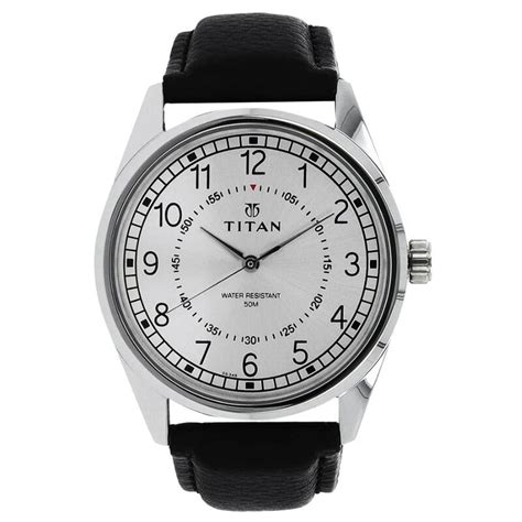 Buy Online Titan Workwear Silver Dial Analog Leather Strap watch for ...