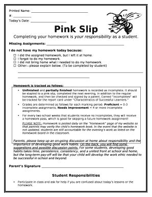 pink slip template Doc Template | pdfFiller