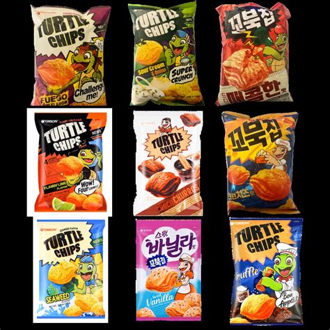Korean Turtle Chips LARGE Bag Limited Flavors Exotic Chips Asian Snacks ...