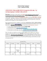 Copy of ASL 1 Calendar Portfolio Unit 5.docx - American Sign Language I ...