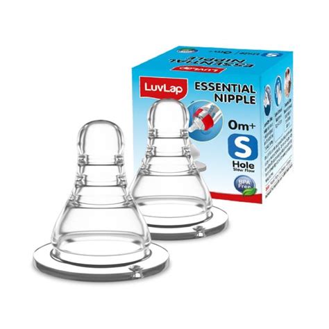 LuvLap Anti-Colic Essential Teat/Nipple For Slim Neck Bottle Slow Flow ...
