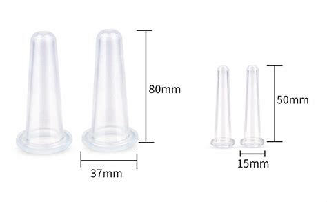 Oligitdi 4Pcs Silicone Vacuum Cupping Cups Massage Set With Bag Face ...