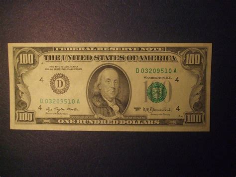 1977 $100 ONE HUNDRED DOLLAR BILL, FEDERAL RESERVE NOTE, CLEVELAND ...