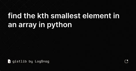 Image result for KTH Smallest Element in Array