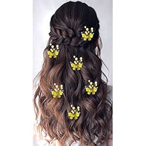 Buy Hair Flare Butterfly Designed with Pearls made Artificial Hair pins ...